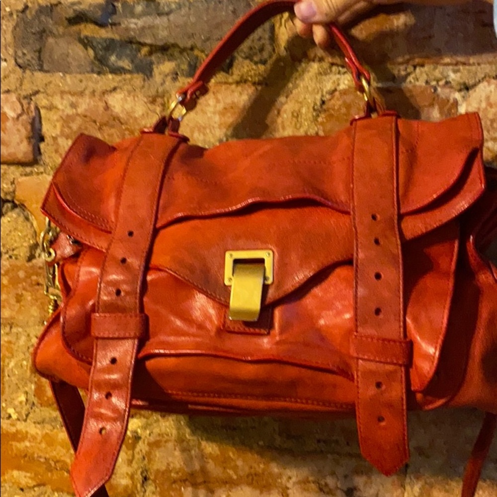 🧰 Proenza Schouler Medium PS1 Bag - Red w/ duster